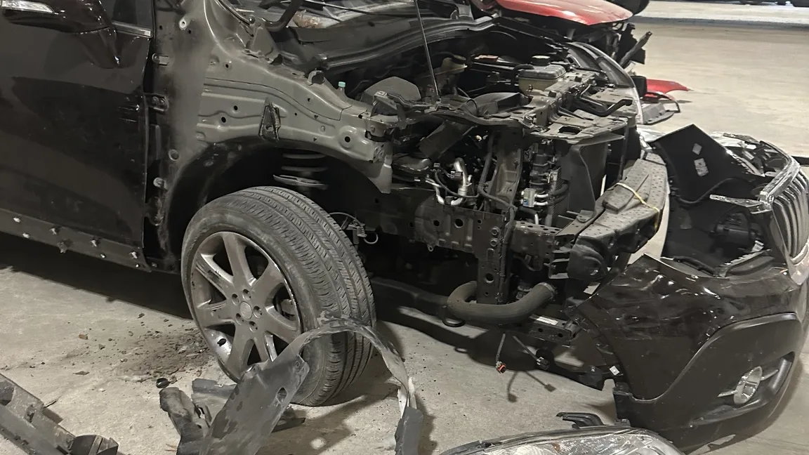 Collision repair in progress at Prime CRS in Houston